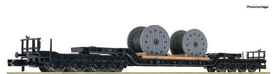 Fleischmann 6660031 - N - Tiefladewagen mit Kabeltrommeln, DB, Ep. IV